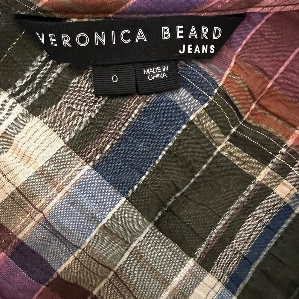 Veronica Beard NWOT Katalina Plaid Bib Top Size 0 - Picture 4 of 5